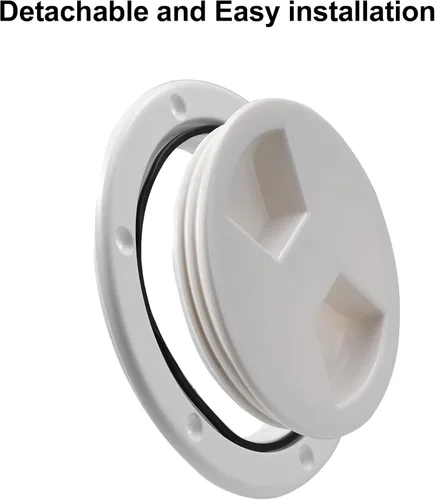 Vista 4 de X AUTOHAUX Placa de cubierta de inspección de barco de 4 pulgadas, escotilla de inspección redonda marina con cubierta desmontable, hermética al