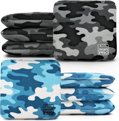 Vista 5 de Juego de 8 bolsas de cornhole profesionales de doble cara para cornhole, bolsas de frijol de maíz reguladoras resbaladizas y adhesivas