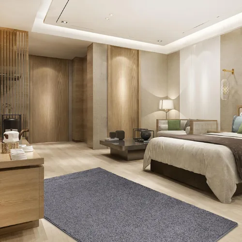 Vista 4 de Bright House Alfombra rectangular de color liso de tamaño personalizado, color gris, 2 x 3 pies, para interiores, resistente a las manchas, perfecta