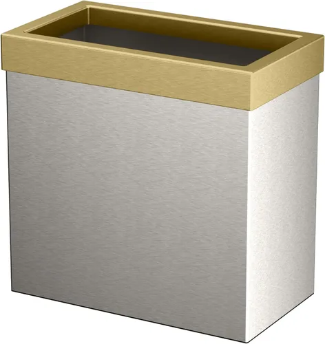 Vista 14 de Gatco Cubo de basura rectangular moderno, latón cepillado, cubo de basura de acero inoxidable con tapa extraíble, a prueba de fugas, capacidad de 3