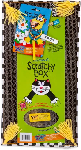 FAT CAT La caja de juguetes para gatos Big Mama's Scratch incluye hierba gatera 100% orgánica cultivada en los Estados Unidos