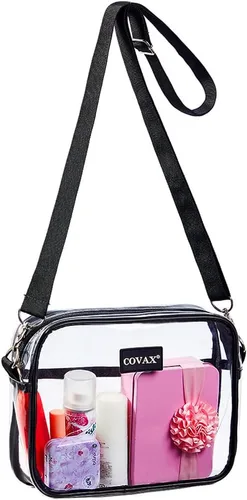 Bolso cruzado transparente, aprobado para estadios, para conciertos, eventos deportivos