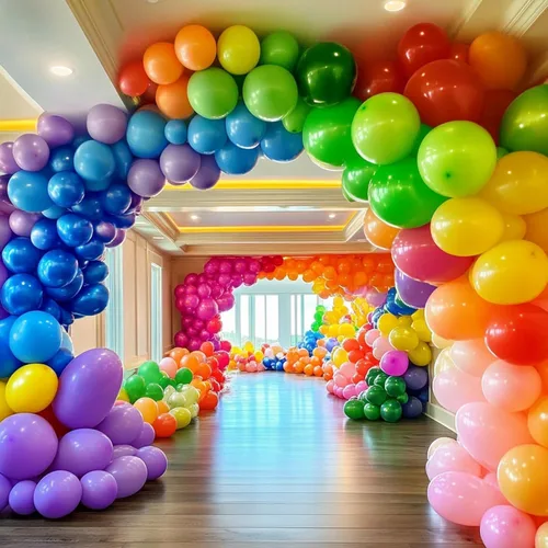 Vista 5 de 105 globos de látex arcoíris, globos de colores surtidos de 12 pulgadas, globos redondos de helio de colores brillantes para cumpleaños, baby