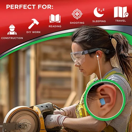 Vista 5 de HEAROS Xtreme - Tapones para los oídos de espuma, 33 dB NRR, 100 pares, tapones de espuma para los oídos, reducción de ruido y protección auditiva