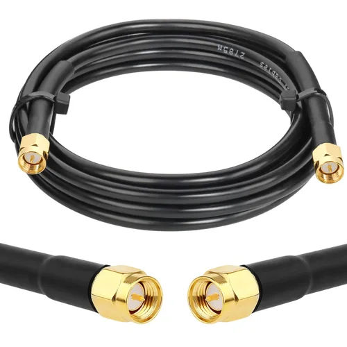 Vista 10 de MOOKEERF Cable RG58 SMA - Extensión de cable SMA macho a macho de baja pérdida de 3 pies de 50 ohmios para aplicaciones de antena de radio