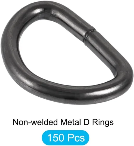 Vista 5 de METALLIXITY Metal Rings Non-welded D-shaped Ring Buckles for Hardware DIY Keychains Card Holders Purse