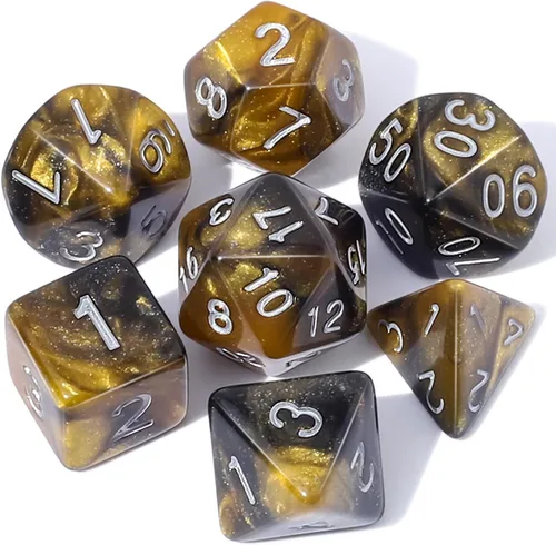 Vista 27 de CiaraQ DND - Juego de dados poliédricos con una bolsa de dados negra para juegos de mesa de rol D&D RPG MTG