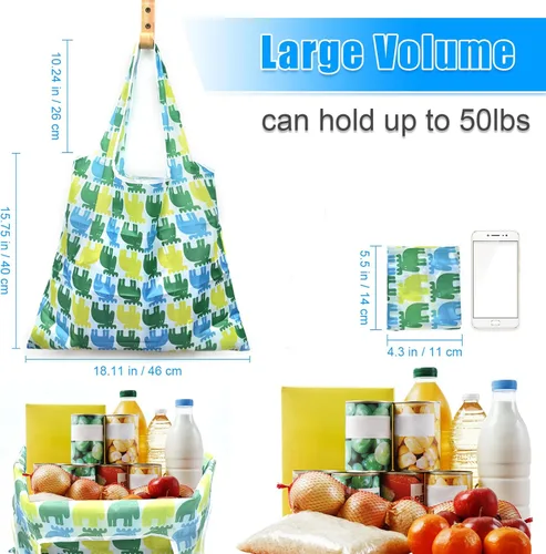 Vista 2 de 6 bolsas de comestibles reutilizables extragrandes de 50 libras, bolsas de compras plegables para comestibles, bolsa de playa, bolsas de nailon