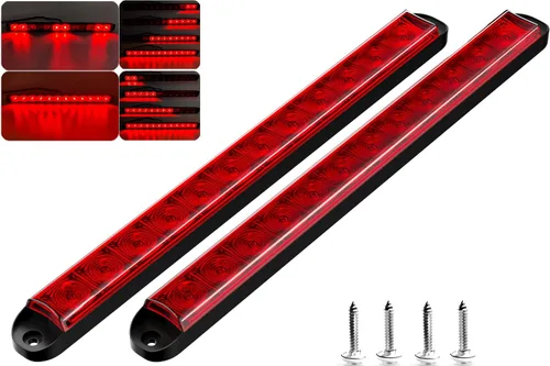 Vista 7 de BJZ Barra de Luces LED para Remolque de 16'', Roja, 12 LED, Freno Parada ID Izquierda Derecha Luz de Señal de Giro, Luz Marcadora Trasera, Tira