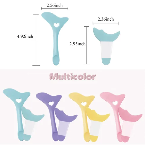 Vista 6 de Plantillas delineadoras de ojos, 4 unidades, reutilizable, de silicona, delineador de ojos, protector de pestañas, sombra de ojos, lápiz labial, Azul