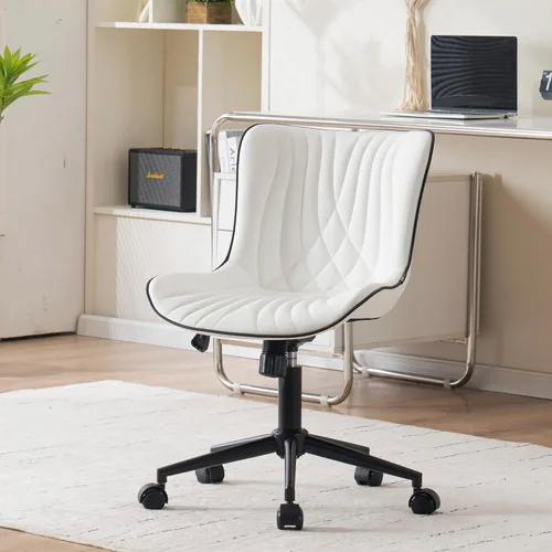 Vista 93 de YOUNIKE Silla de oficina, silla de escritorio sin brazos con ruedas, sillas giratorias ajustables para computadora de oficina en casa, silla