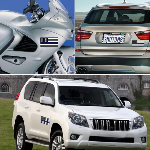 Vista 6 de BGGTMO Marcos de matrícula con bandera estadounidense negra, paquete de 2 soportes de aluminio con tornillos para placa de automóvil con estrellas