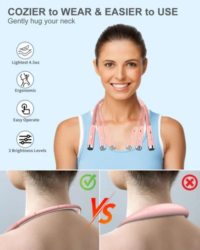 Vista 2 de Luz LED recargable para el cuello para leer, luces de libro actualizadas 2024 para leer en la cama, brazos flexibles de 360°, cómodo de llevar y luz