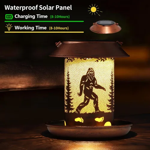 Vista 3 de Comederos para pájaros al aire libre, faroles solares impermeables para exteriores, decoración de jardín colgante de Pie Grande, decoración solar
