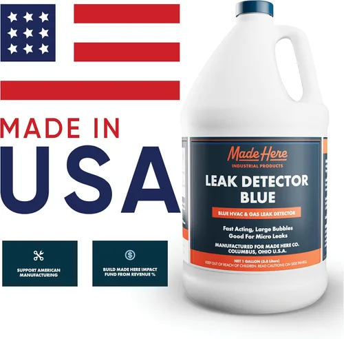 Vista 4 de Made Here Co. Detector de fugas azul botella de recambio – Acción rápida, detección de fugas multiusos para aplicaciones de alta y baja temperatura