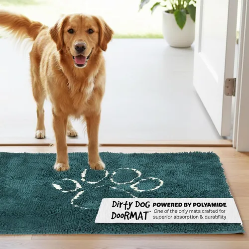 Vista 43 de Dog Gone Smart Dirty Dog Doormat - Tapete de secado rápido con respaldo súper adherente para pisos limpios - Tapete súper absorbente y lavable a