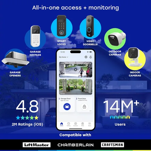 Vista 10 de myQ Secure View™ Cerradura inteligente 3 en 1 con cámara de timbre de video HDR 2K, acceso facial, acceso de huellas dactilares, control PIN