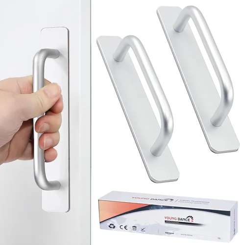 Vista 9 de Manijas autoadhesivas para cajones de gabinetes, manijas de puerta adhesivas de acero inoxidable de 5 pulgadas, diseño sin perforaciones, manija
