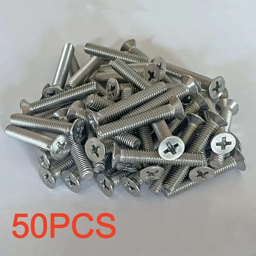 Vista 7 de NACX Tornillos Phillips M5 de 30 mm avellanados de cabeza plana, A2-70, tono plateado, acero inoxidable 304, 50