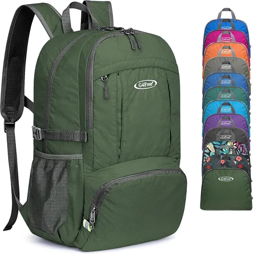 G4Free Mochila de senderismo plegable ligera 40L, mochila de viaje impermeable
