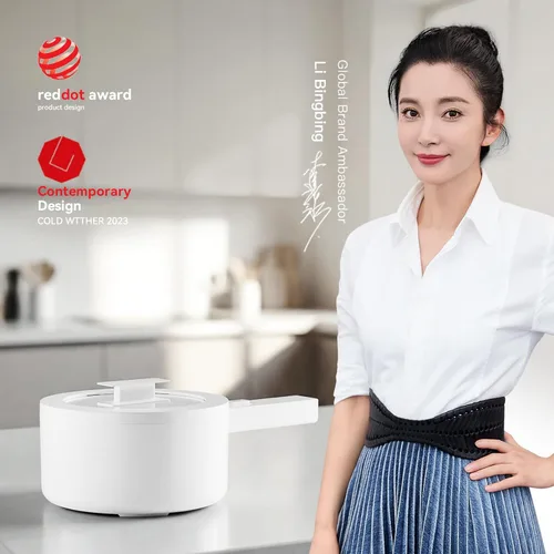 Vista 8 de olakys - Olla caliente eléctrica, mini olla caliente de 1.5 L, esmalte de cerámica, olla portátil antiadherente, olla eléctrica para carne, huevo