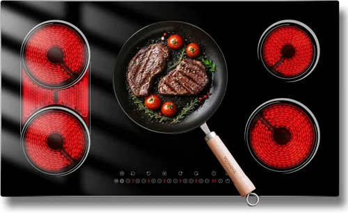 Vista 8 de Estufa eléctrica de 2 quemadores de 110 V, enchufe eléctrico de 12 pulgadas, estufa eléctrica de 2000 W con control de perilla, encimera y estufa