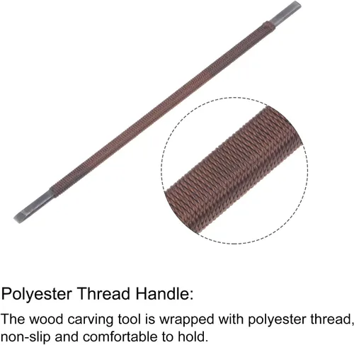 Vista 4 de Cuchillo para tallar cinceles de madera, 0.138 in de acero al manganeso punta plana Graver herramienta de mano para carpintería 5.512 in