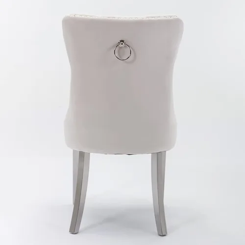 Vista 7 de Modern High-end Tufted Solid Wood Contemporary Velvet Upholstered Dining Chair with Chrome Stainless Steel Legs and Nailhead Trim, Dining Chairs