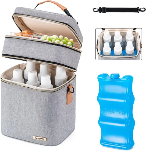Vista 9 de Bolsa enfriadora de leche materna con bolsa de hielo para 6 biberones de hasta 9 onzas
