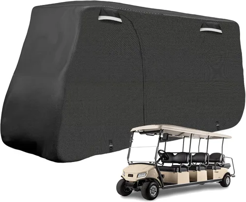 Vista 9 de SAPUBK Funda para carrito de golf, accesorios para carrito de golf con cremallera de puerta lateral, compatible con Club Car/EZ-GO/Yamaha