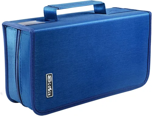 Vista 10 de Siveit Funda para CD y DVD, estuche para CD/DVD, capacidad de 128 unidades, organizador de CD, carpeta de CD, cartera portátil de CD para viajes