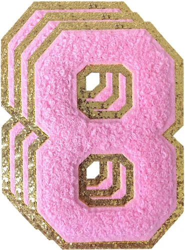 Vista 148 de 3 parches de letras de felpilla negra, parches de letras termo-adhesivas de 4-1/2", parches universitarios para ropa, S