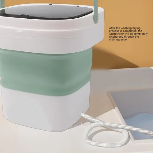 Vista 9 de Ymiko Lavadora portátil de 14 L, mini lavadora plegable compacta con motor sin escobillas y cesta deshidratante, para ropa interior, calcetines