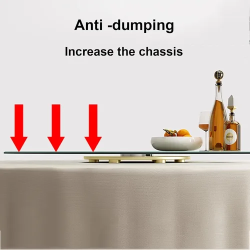 Vista 4 de Tocadiscos redondos de vidrio templado de 20 pulgadas, resistente, silencioso/suave/no es fácil de volcar, bandeja giratoria para servir, Ø 19.7