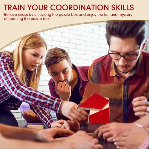 Vista 5 de Zhanmai Paquete de 2 cajas de rompecabezas imposible de madera, caja secreta de rompecabezas con cajón, mini rompecabezas 3D, regalo mágico