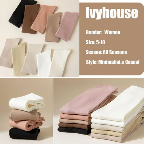 Vista 4 de Ivyhouse Calcetines delgados para mujer, calcetines de algodón suave, calcetines casuales para botas, regalo para mujer