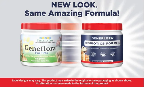 Vista 2 de Geneflora - Enzimas digestivas prebióticos y probióticos para mascotas para perros en polvo, gatos, conejos y perros para apoyo digestivo, 4.41 oz