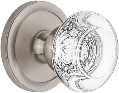 Vista 5 de Grandeur 809824 Pasaje circular de roseta con perilla de cristal Burdeos en peltre antiguo, 2.375