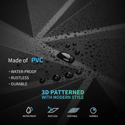 Vista 4 de Art3d - Paneles de pared 3D de 20 piezas, 11.8" x 11.8" (1.77 m²) Paneles de pared de PVC, decoración de pared adhesiva para sala de estar, Negro