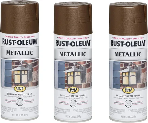 Vista 18 de Rust-Oleum 244228 Stops Rust - Pintura antioxidante metálica en espray, 11 onzas, color carbón (paquete de 2 unidades)