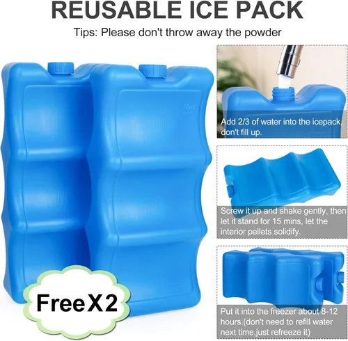Vista 5 de Bolsa enfriadora de leche materna con bolsa de hielo, almacenamiento de leche materna de doble cubierta para lactancia materna, lactancia
