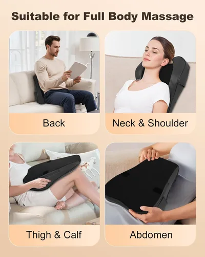 Vista 7 de Beleduc Shiatsu - Masajeador de espalda con calor, masajeador de espalda para dolor de espalda, tejido profundo, masaje de vibración, almohada