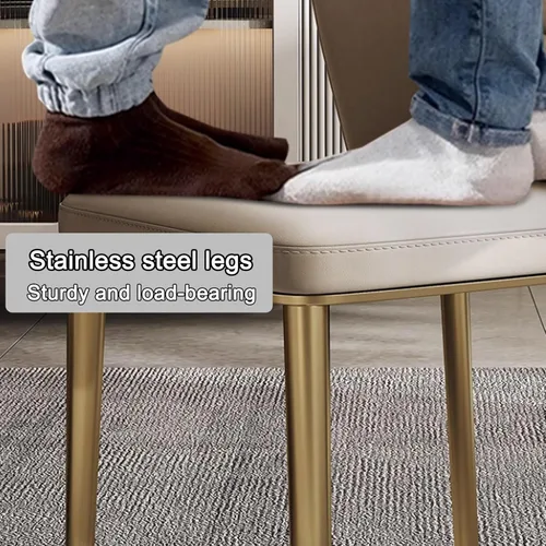 Vista 8 de Upholstered Dining Chair Set, Dining Chairs Set of 2/4, Kitchen Chair with Back, Lobby Chair Armless seat for Restaurants, Living Beige+black