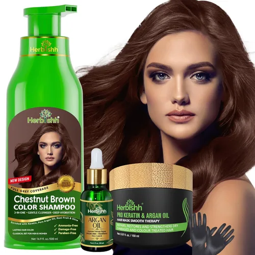 Vista 12 de Herbishh After Color Shampoo Combo contiene champú color para el cabello, tinte para el cabello, 16.9 fl oz de aceite de argán, 1.0 fl oz de Negro