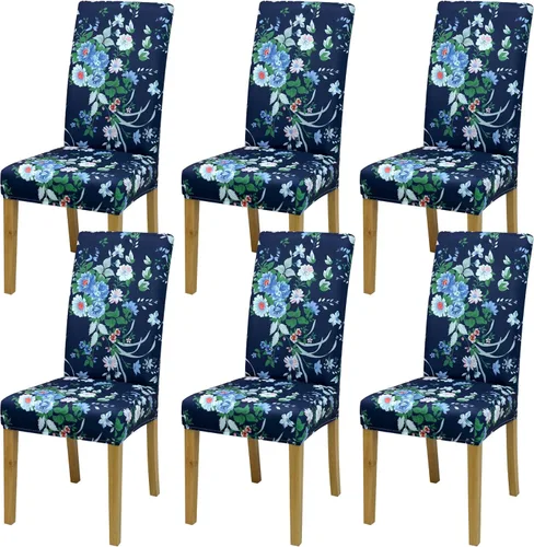 Vista 27 de Fundas para Sillas de Comedor, Juego de Fundas para Sillas de Comedor de 4 Piezas, Fundas Elásticas para Sillas de Cocina, Fundas para Sillas