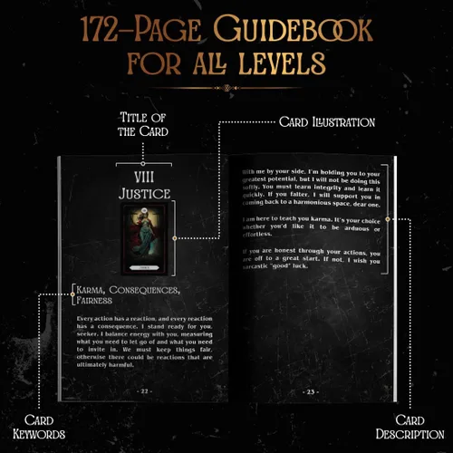 Vista 9 de Earth Moon Magick - Tarot del Reino de las Sombras - 78 + 2 cartas adicionales, guía con palabras clave, juego de cartas de tarot oráculo, ideal