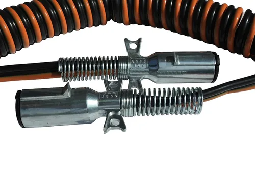 Vista 3 de Cable de carga eléctrica en espiral de doble poste de 15 pies con 2 x 12 cables