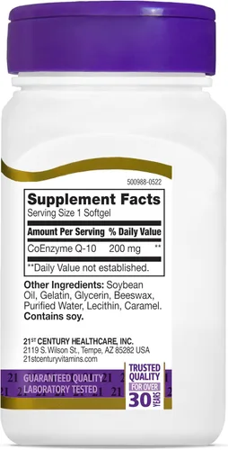 Vista 5 de 21st Century Co Q10 200 mg cápsulas blandas, 90
