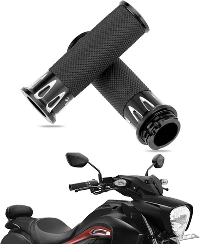 Vista 7 de LKV Motorcycle Handlebar Grips 1 Inch 25mm Bar End Hand Grip with Throttle CNC Non-Slip Universal Compatible with Harley Davidson Cruisers Choppers