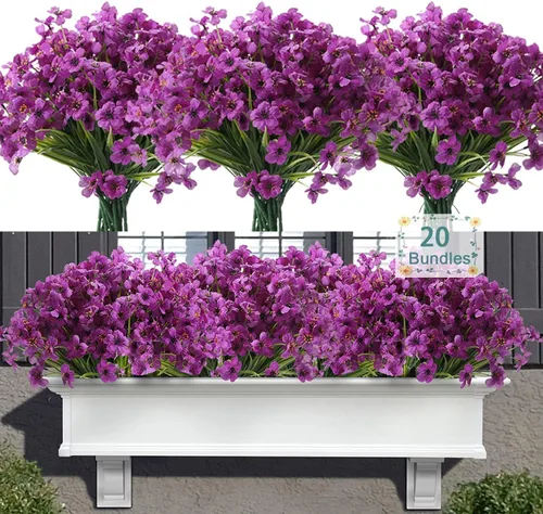 Vista 21 de 10 paquetes de plantas de césped artificial, plantas de césped sintético para exteriores, resistentes a los rayos UV, pasto de trigo de plástico